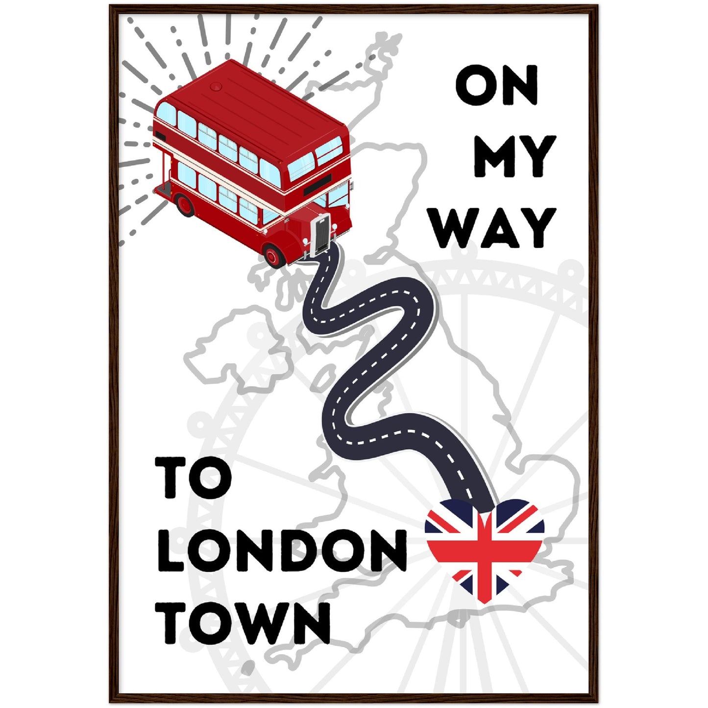 To London Town Premium Wooden Framed Poster