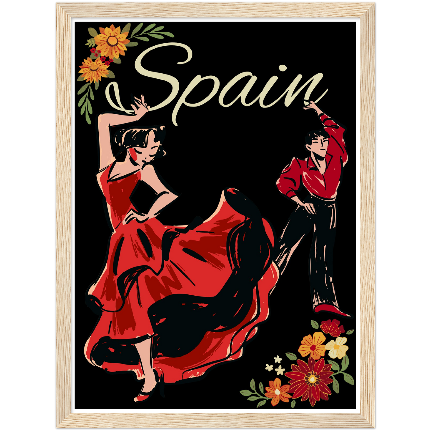 Spain Premium Matte Paper Wooden Framed Poster