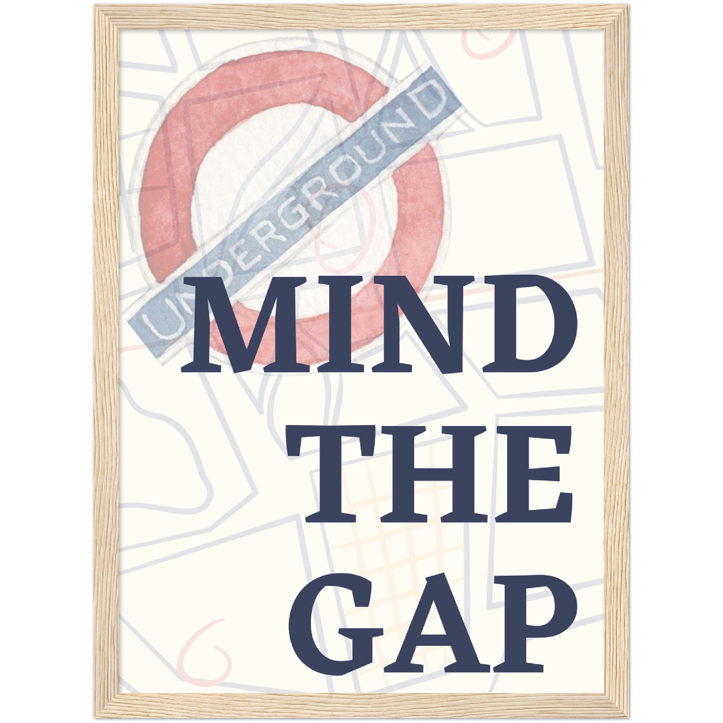 Mind the gap Underground Premium Wooden Framed Poster