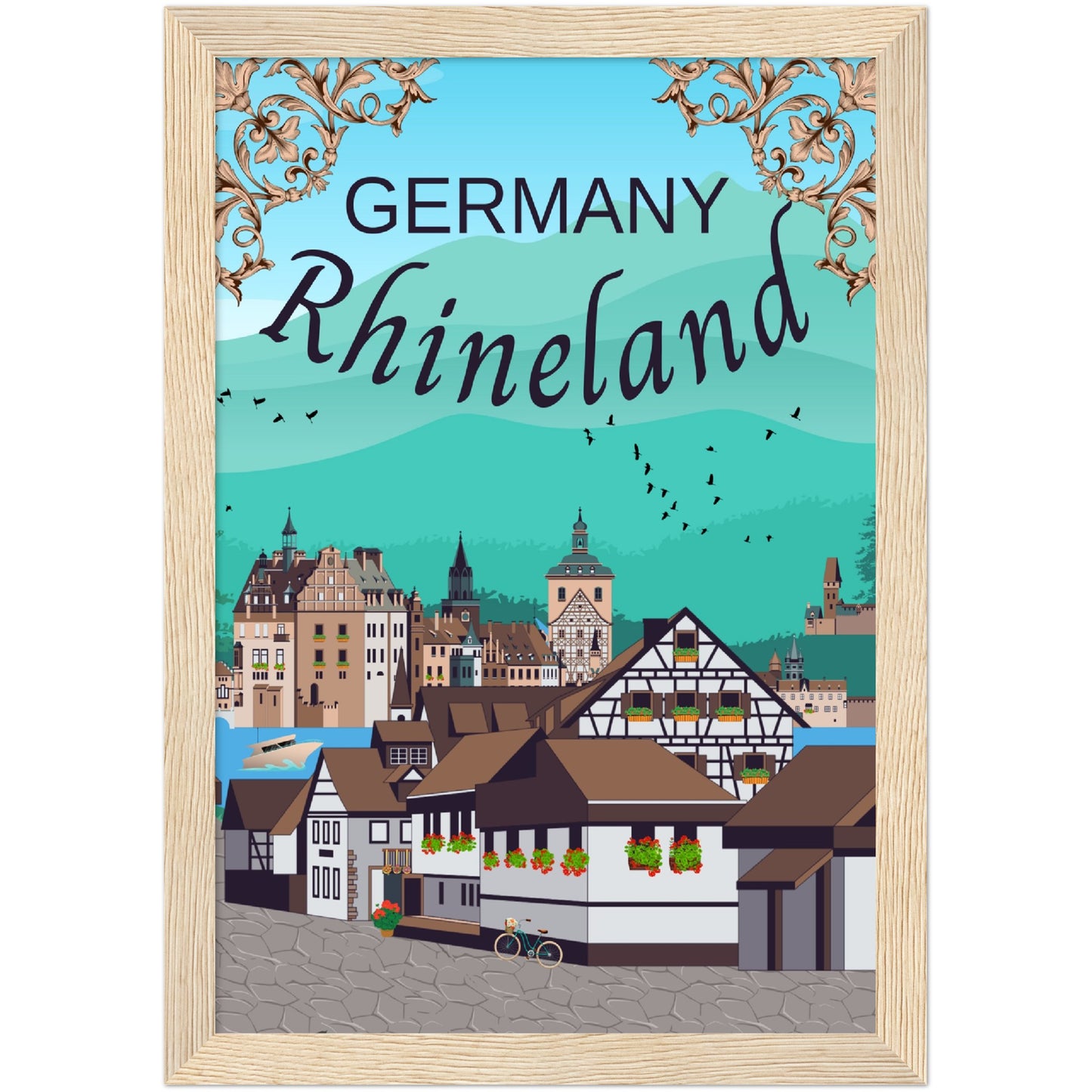 Germany Rhineland Premium Wooden Framed Poster