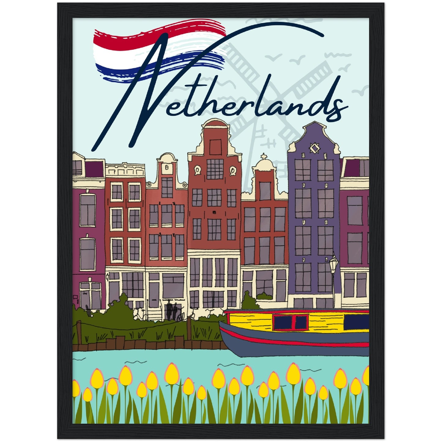 Netherlands Premium Wooden Framed Poster