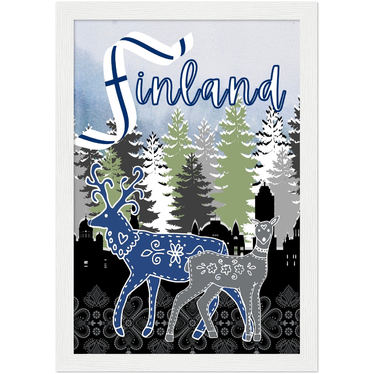 Finland Premium Wooden Framed Poster