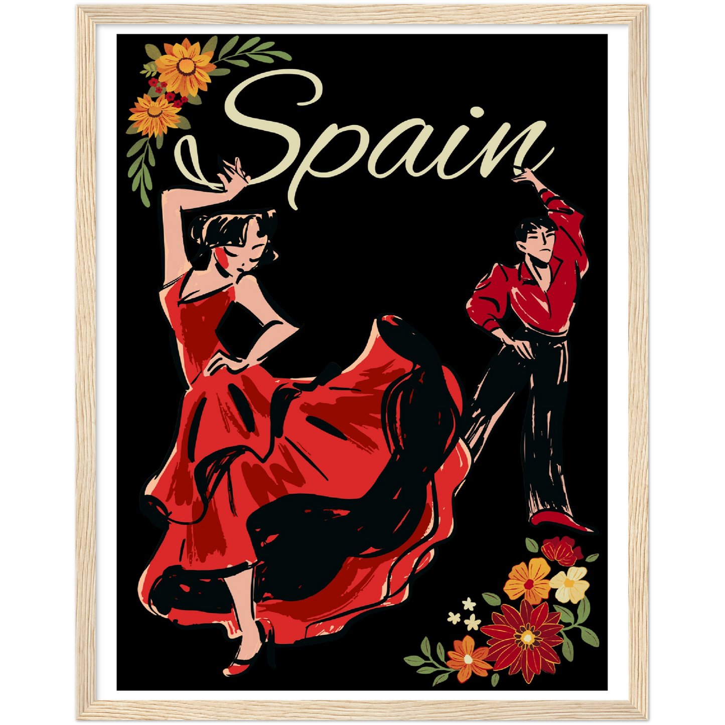 Spain Premium Matte Paper Wooden Framed Poster