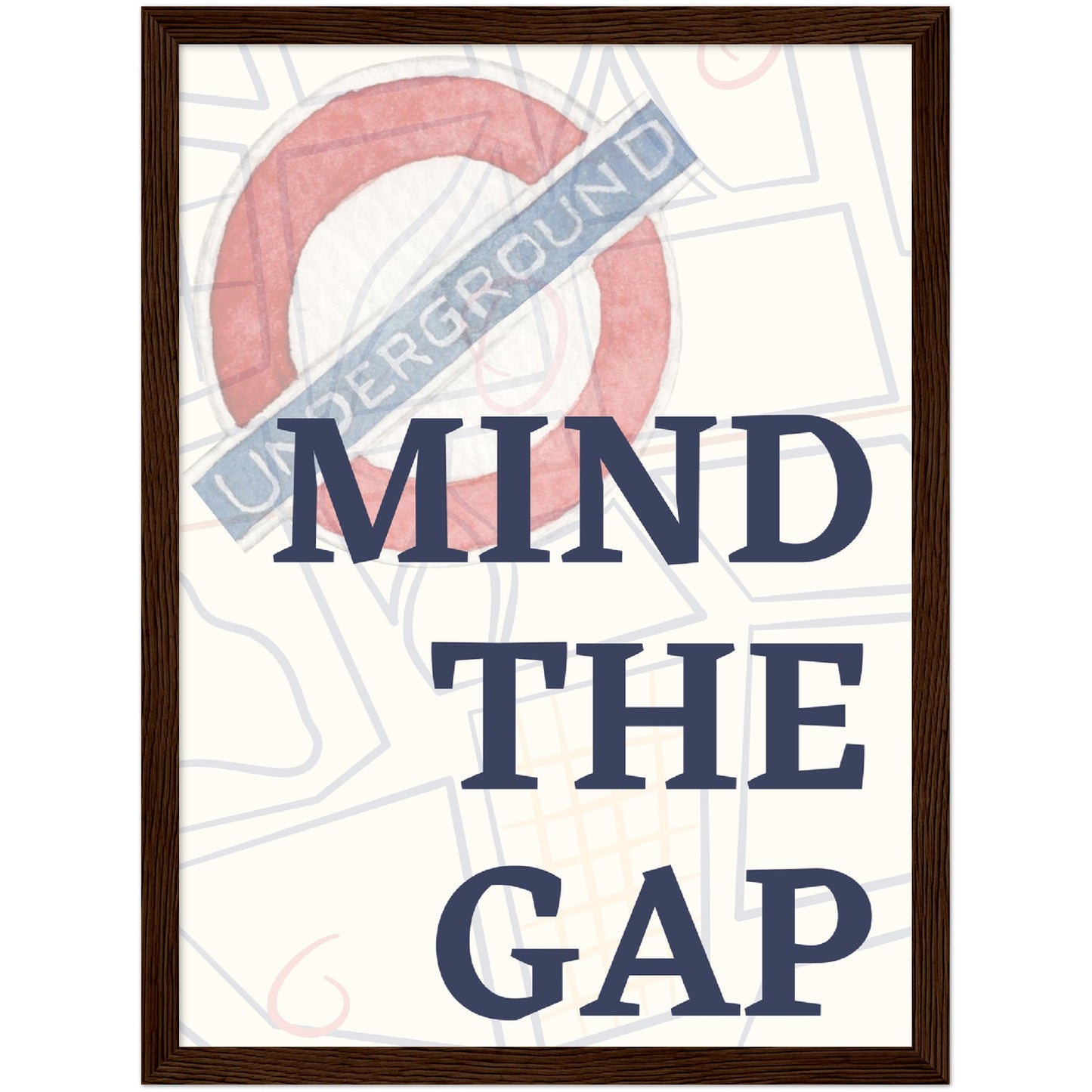 Mind the gap Underground Premium Wooden Framed Poster