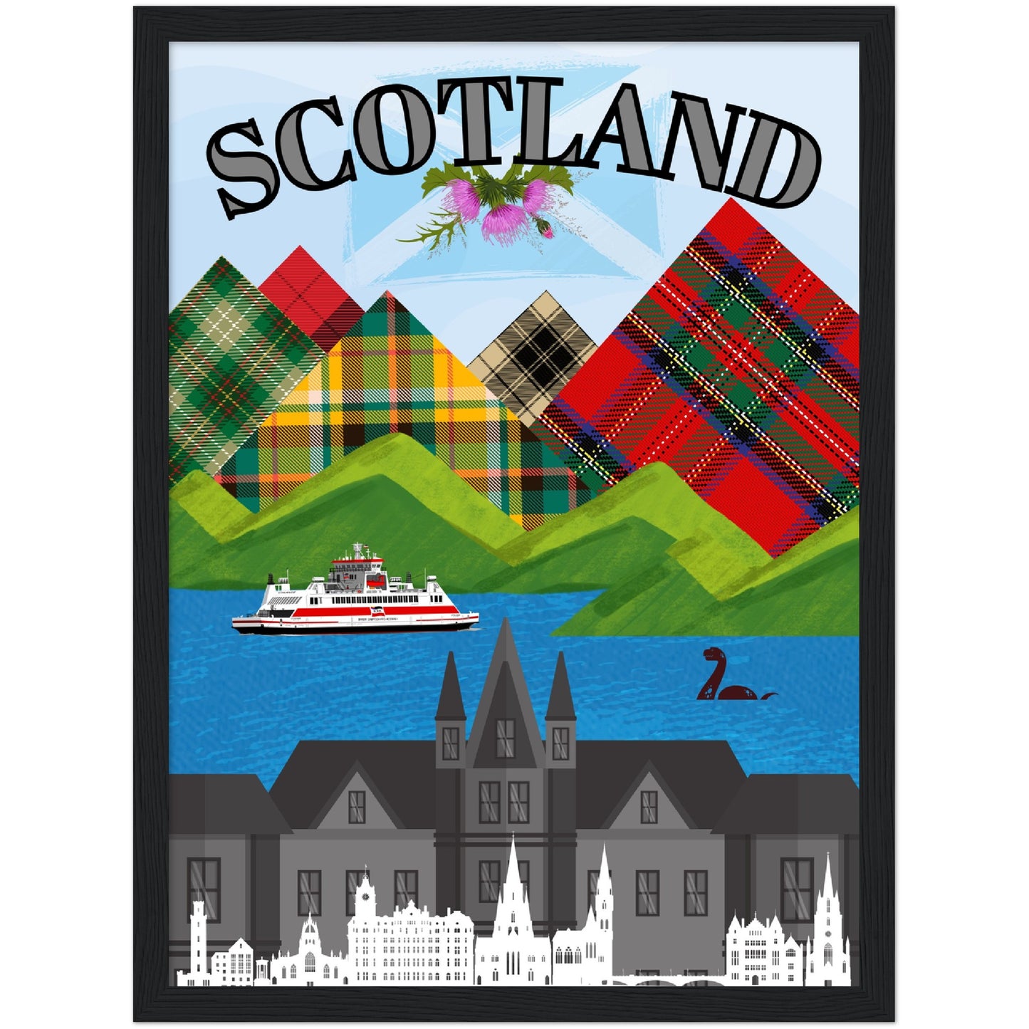 Scotland Premium Wooden Framed Poster