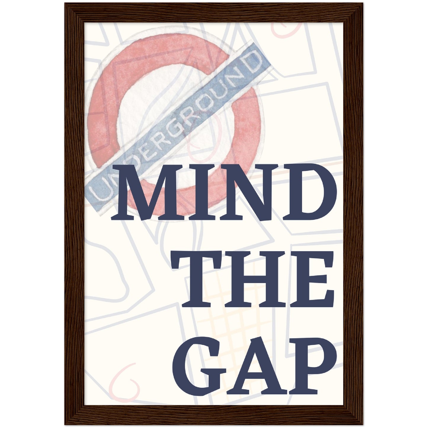 Mind the gap Underground Premium Wooden Framed Poster