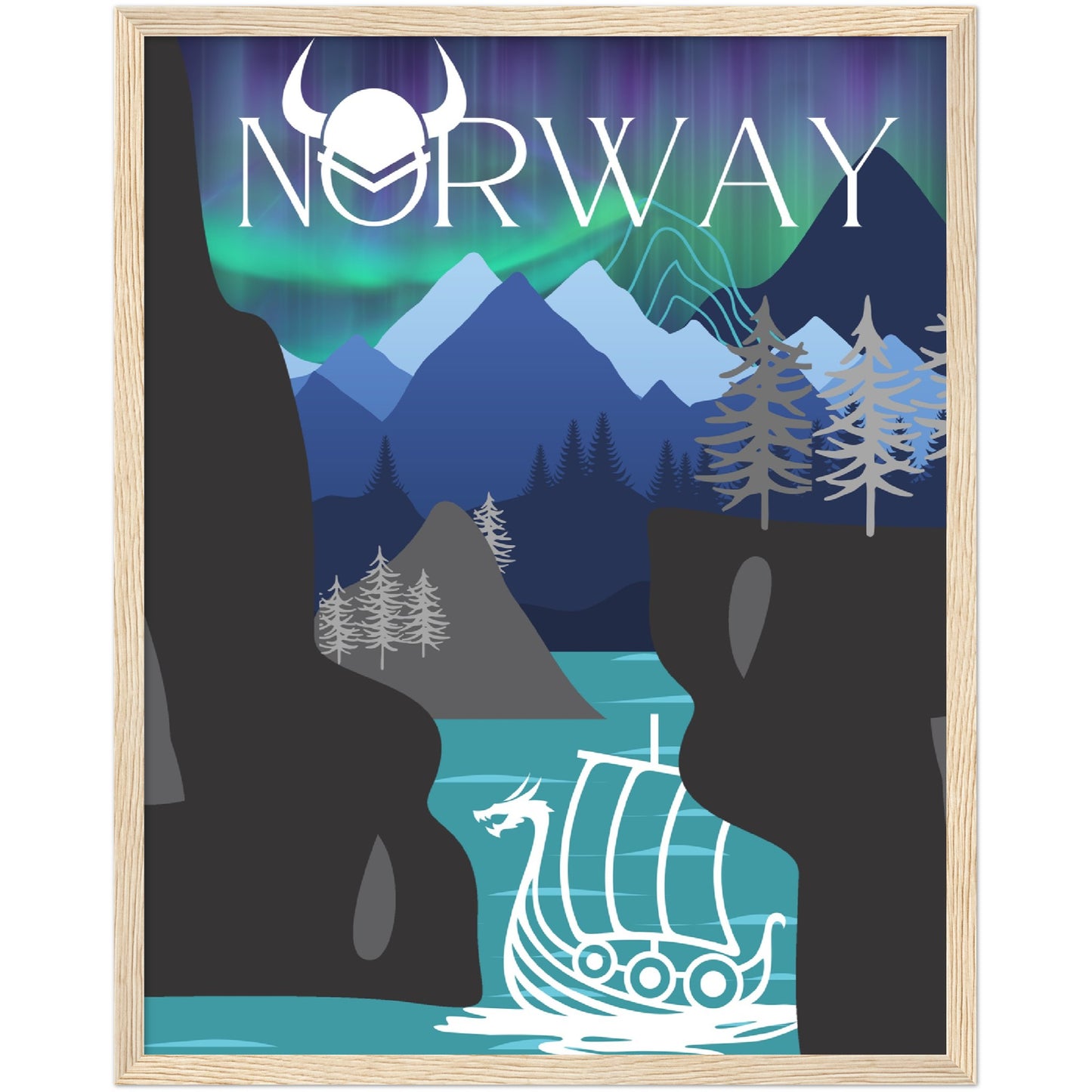 Norway Premium Wooden Framed Poster