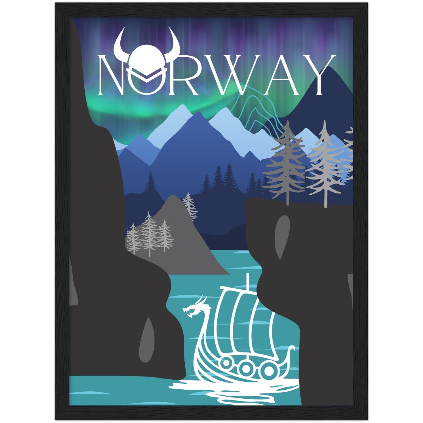 Norway Premium Wooden Framed Poster