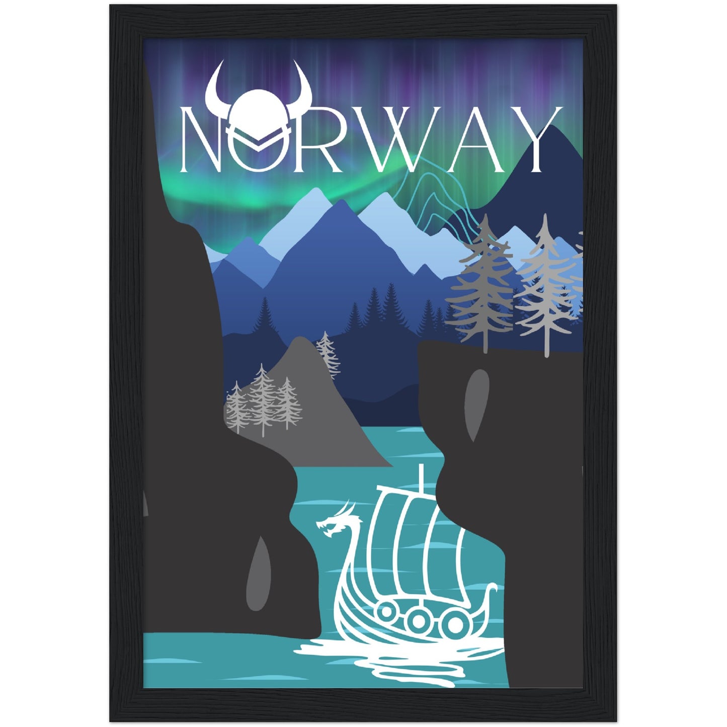 Norway Premium Wooden Framed Poster