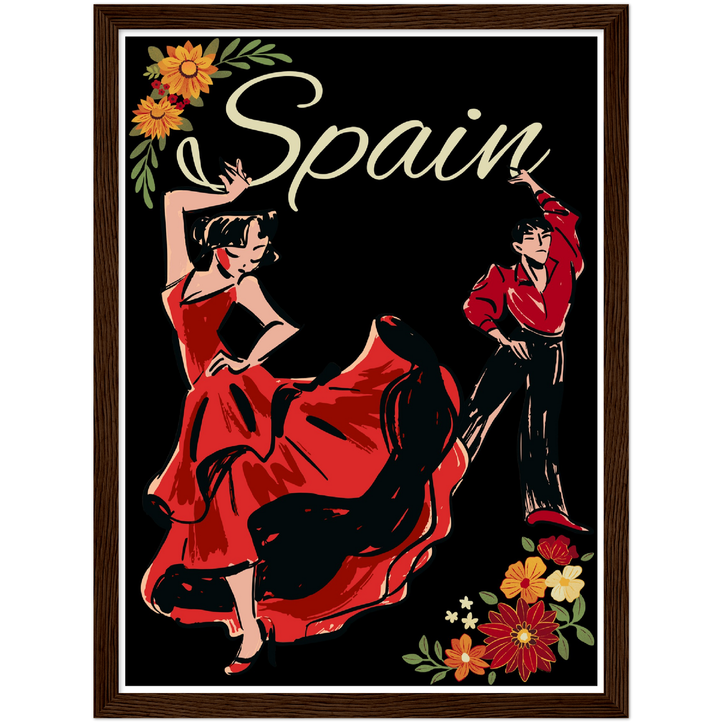 Spain Premium Matte Paper Wooden Framed Poster