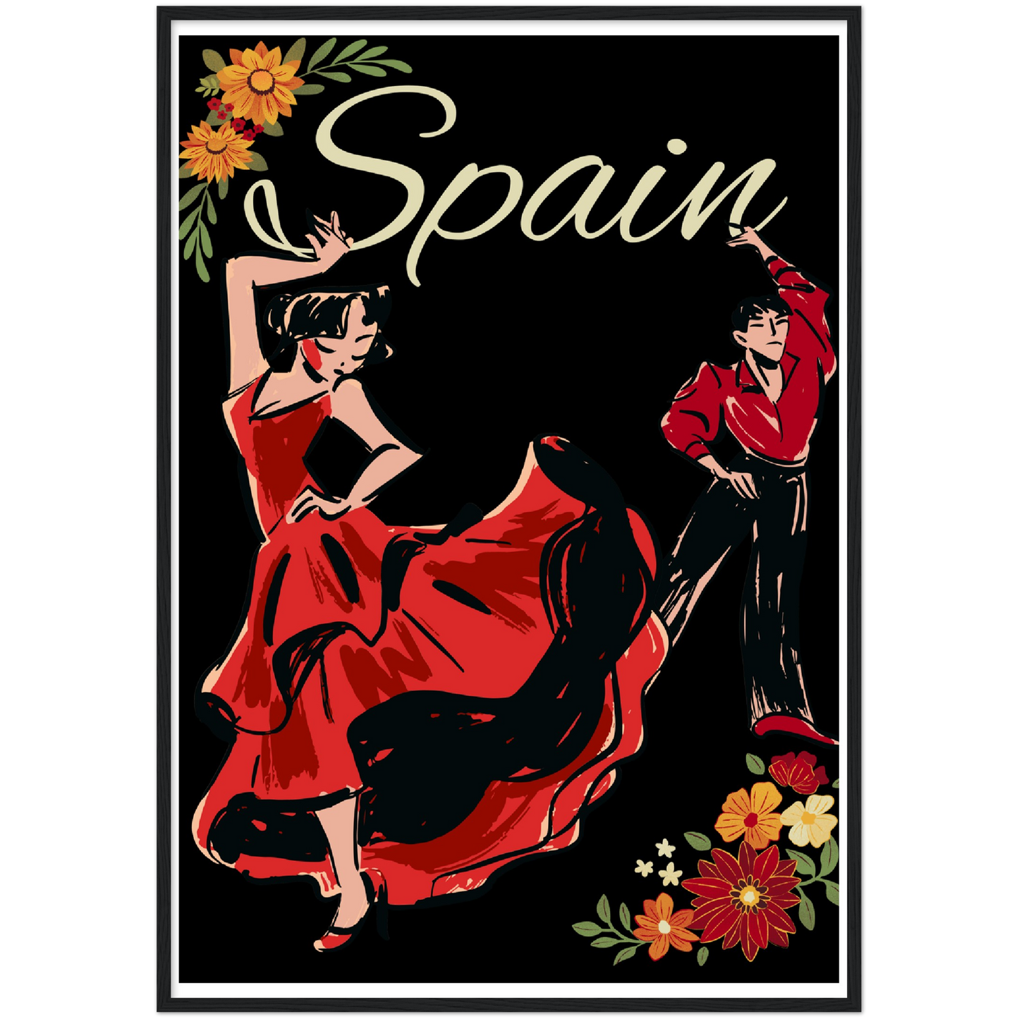 Spain Premium Matte Paper Wooden Framed Poster