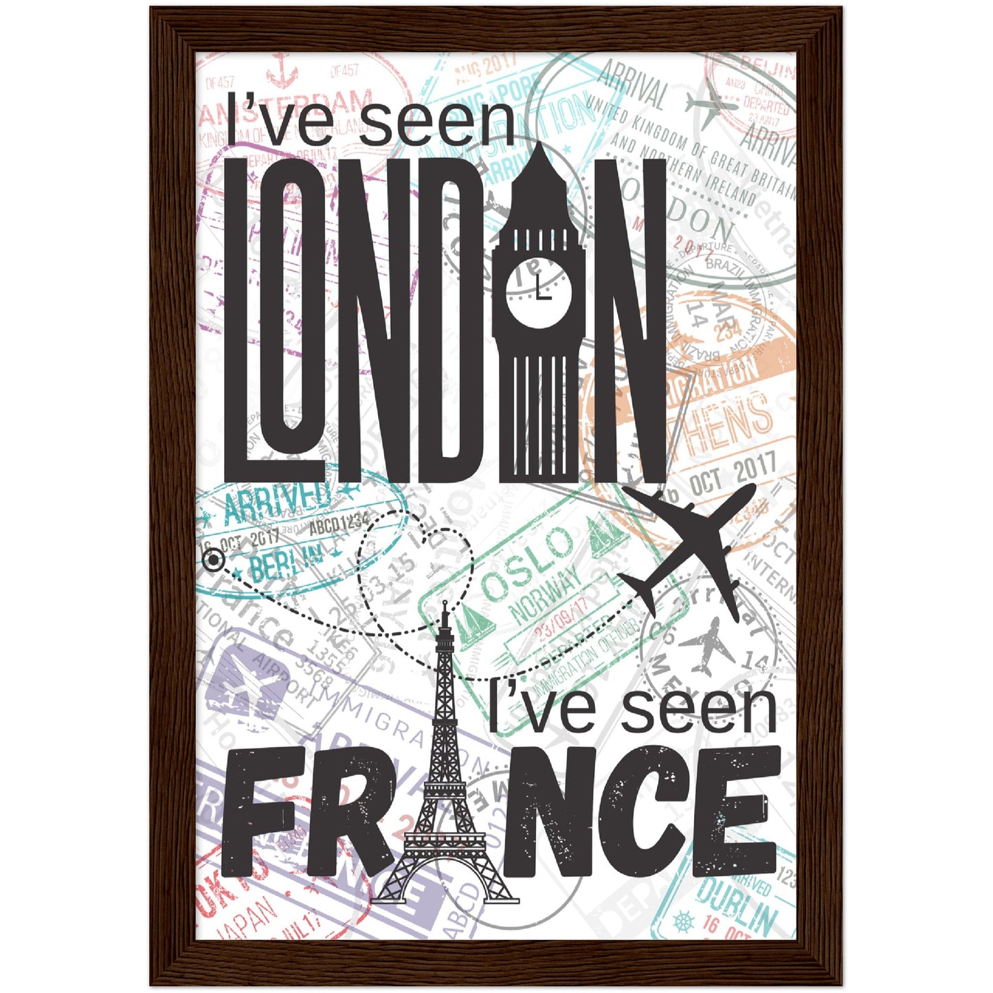 London & France Premium Wooden Framed Poster