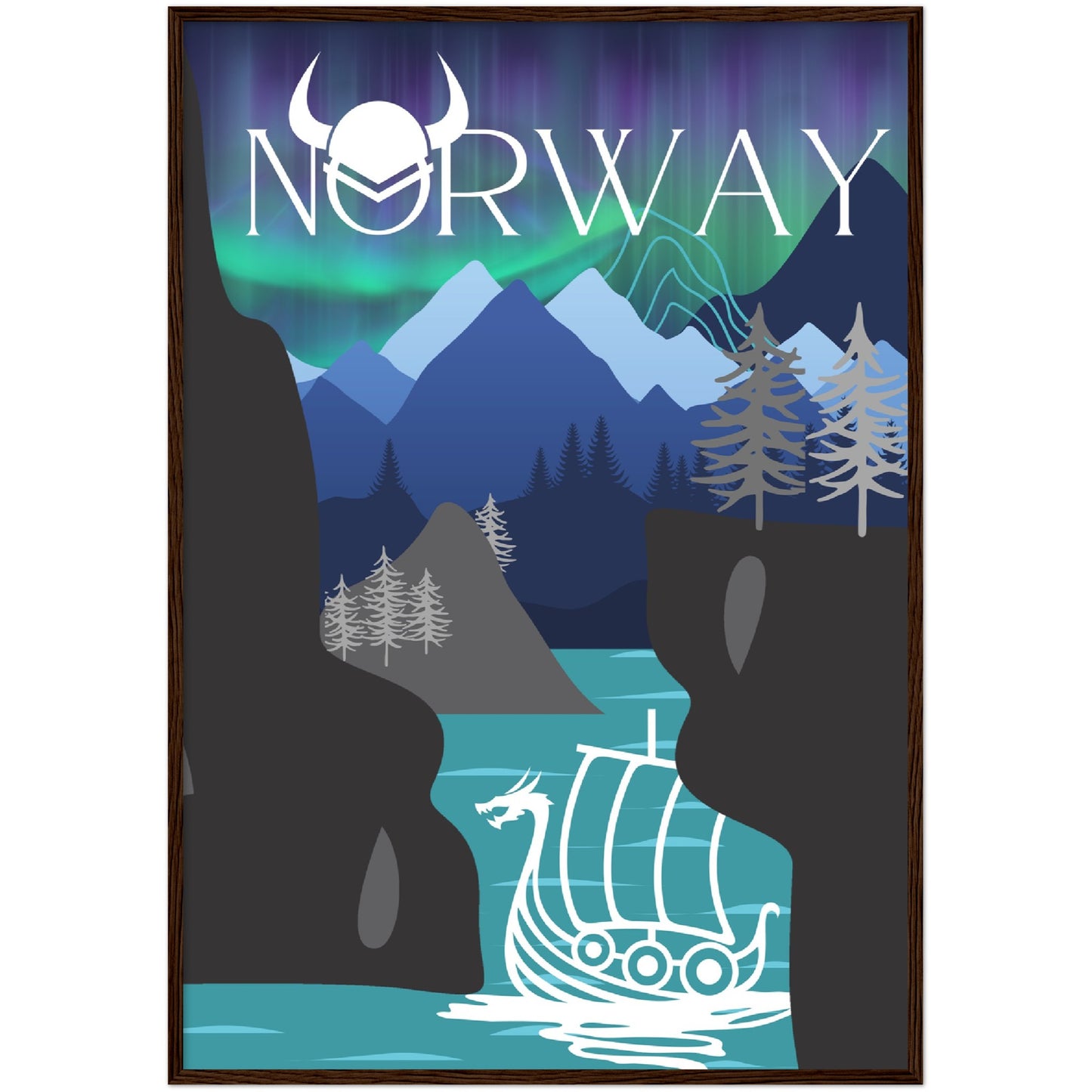 Norway Premium Wooden Framed Poster