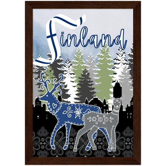 Finland Premium Wooden Framed Poster