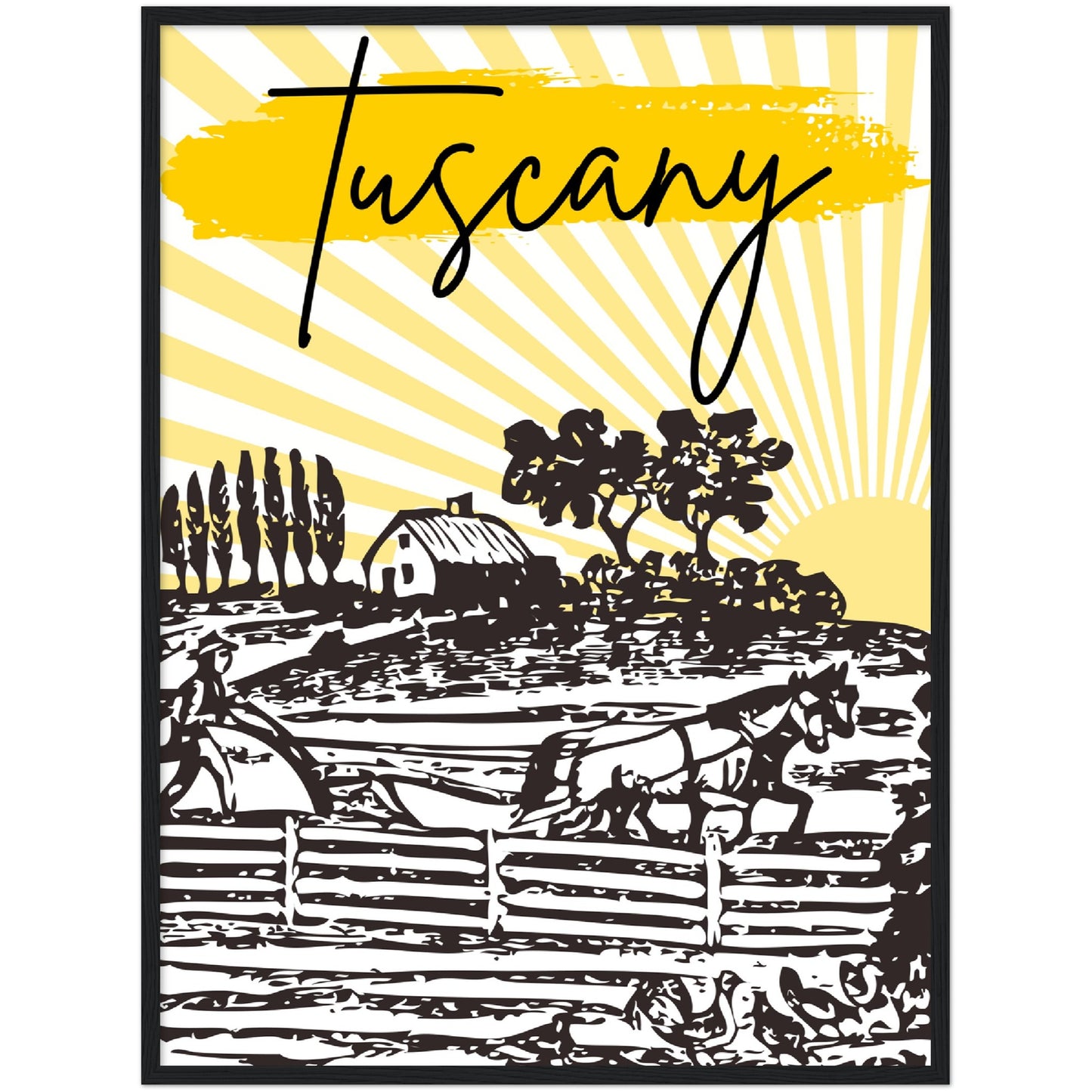 Tuscan Sunrise Premium Wooden Framed Poster